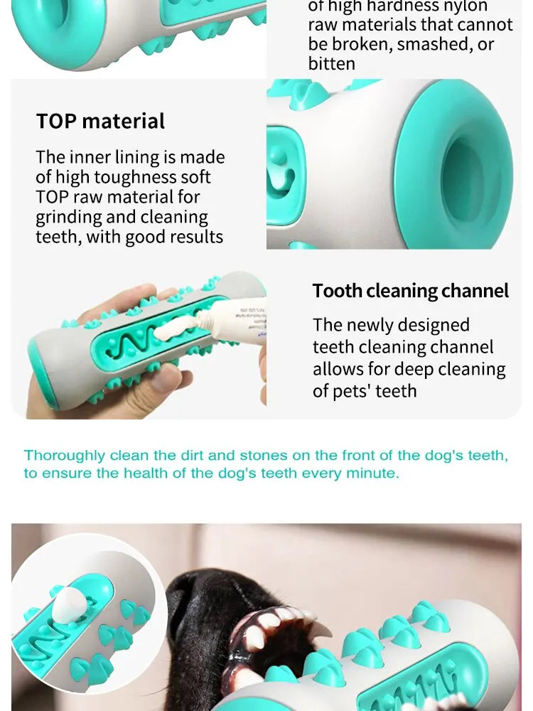 Dog Teething Toy – Chewable TPR Toothbrush Stick for Dental Cleaning