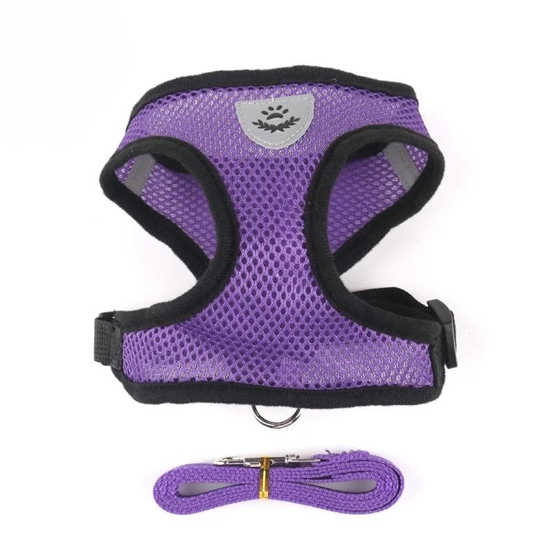 Cat Dog Harness with Lead Leash Adjust