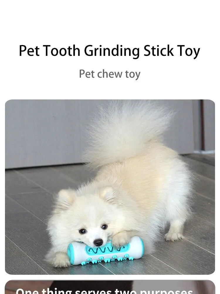 Dog Teething Toy – Chewable TPR Toothbrush Stick for Dental Cleaning