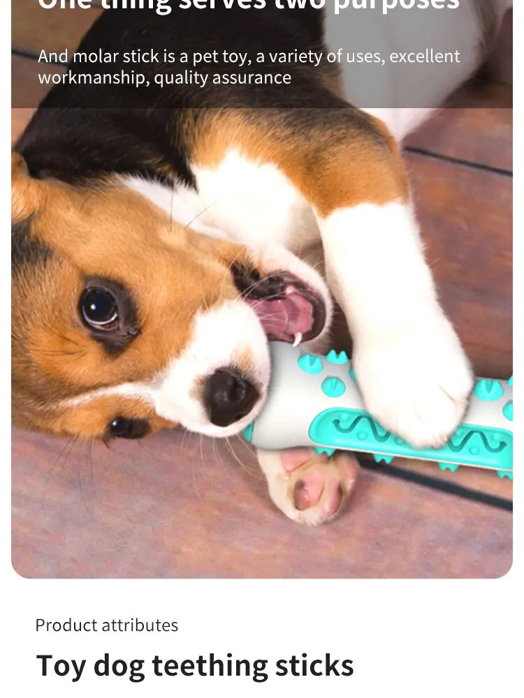 Dog Teething Toy – Chewable TPR Toothbrush Stick for Dental Cleaning