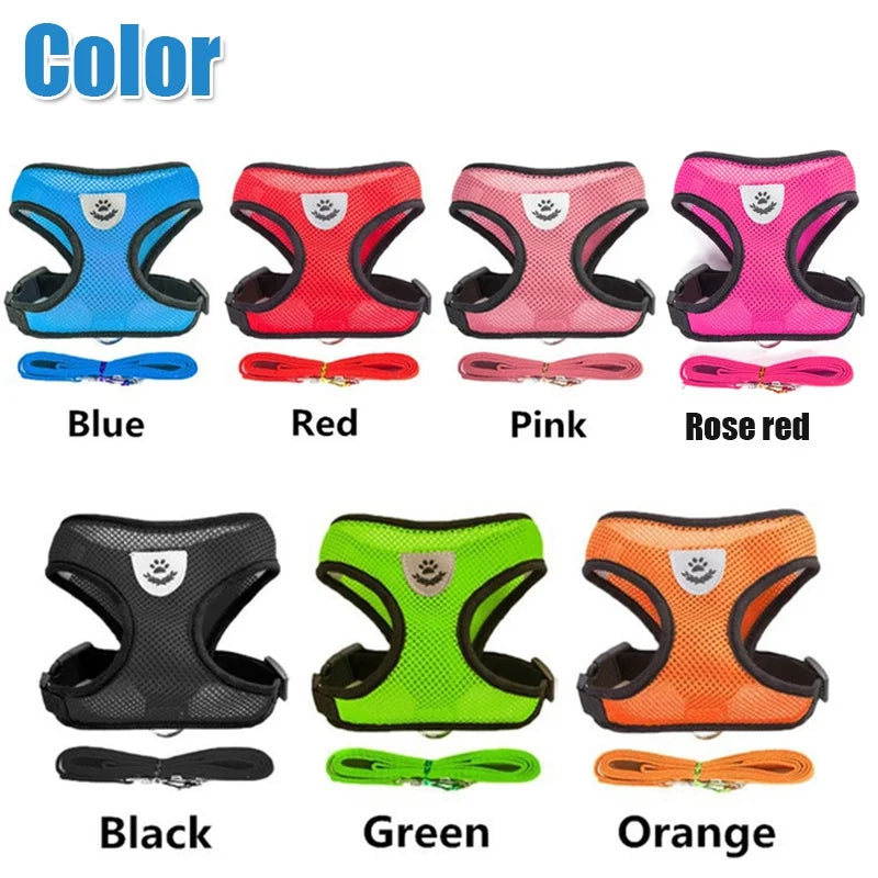 Cat Dog Harness with Lead Leash Adjust